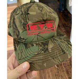 Vintage 90s Camo SnapBack Hat. RTW Carbide Cutting Tools.